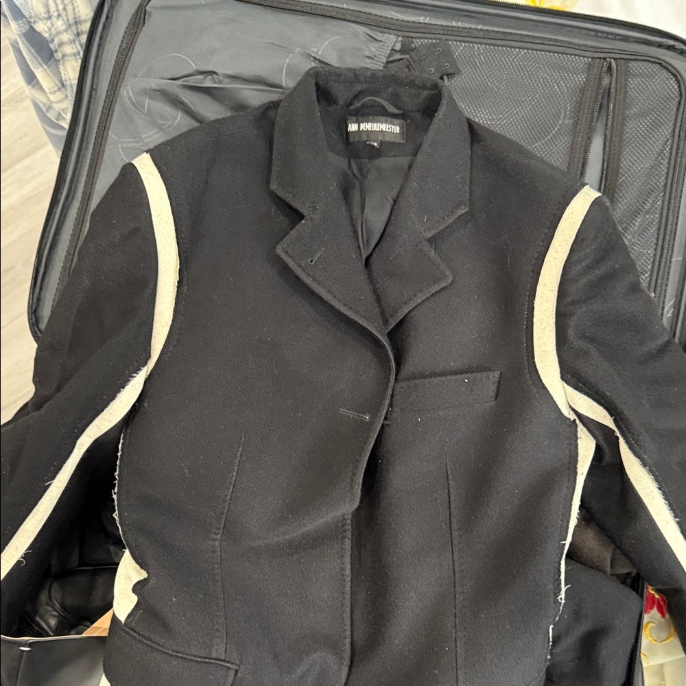 Ann Demeulemeester Black and Cream Blazer